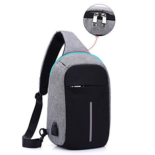 TedGear Bobby Sling Anti Theft Backpack, Chest Bag, Single Shoulder Strap Bag With USB Charging Port-Grey