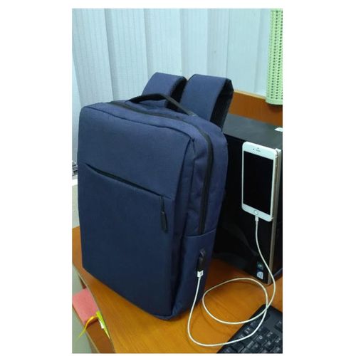 Trendy Blue Laptop Backpack With USB Port For Unisex, For 15.6 Inch Laptops. - Image 3